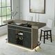 Elements International Jemma Beige/Dark Espresso Swivel Bar Stool-1
