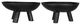 A & B Home 2-Piece Black Teak Wood Footed Bowl Set-2