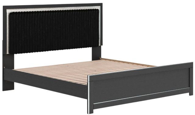 Signature Design by Ashley® Zuraleus Matte Black King Upholstered Platform Bed-3