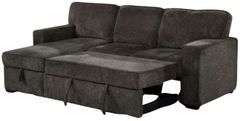 Furniture of America® Ines 2-Piece Dark Gray L-Shaped Pullout Sleeper Sectional and Reversible Chaise