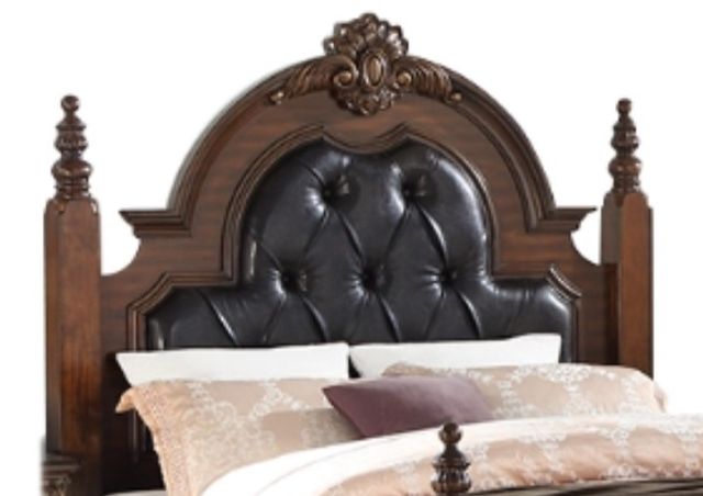 Mazin Furniture Othello Rich Cherry Upholstered King Bed-1