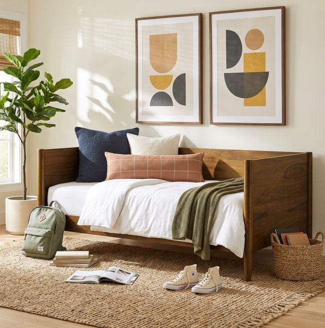 Elements International Malibu Walnut Youth Twin Daybed-1