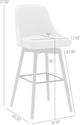Armen Living Sicily Cream/Walnut Swivel Counter Stool-2