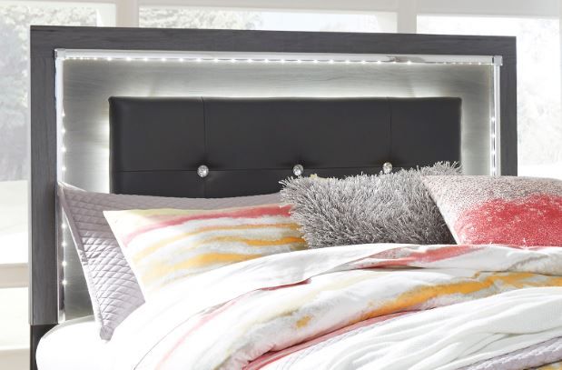 Signature Design by Ashley® Lodanna 3-Piece Gray Full Upholstered Panel Headboard Bed Set-1