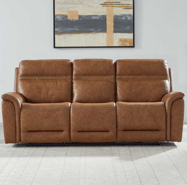 Liberty Furniture Cooper Camel Leather Triple Zero Gravity Power Reclining Sofa-2