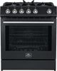 FORNO® Leonardo Espresso 30" Black Pro Style Gas Range-1