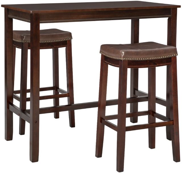 Linon Claridge 3-Piece Brown Bar Table Set-0