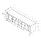 Monarch Specialties Inc. Light Beige 72" TV Stand with Dark Oak Top and 2 Doors-2