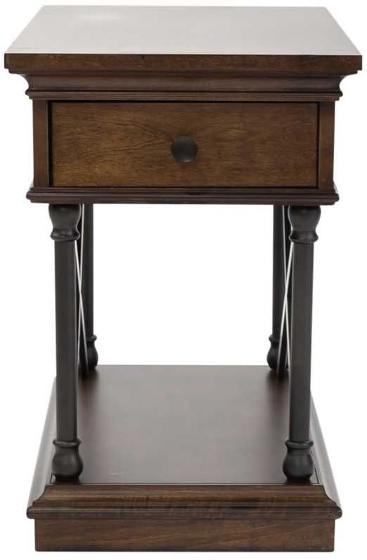 Liberty Furniture Tribeca Black/Cordovian Brown Chairside Table-2