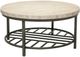 Riverside Furniture Capri Alabaster Travertine Coffee Table with Black Base-0