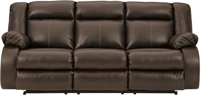 Signature Design by Ashley® Denoron Chocolate Reclining Power Sofa-1