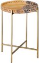 Currey & Company Freya Brown Purple Breccia Accent Table with Brass Base-0