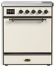 Ilve® Majestic III 30" Antique White Pro Style Induction Range with Solid Door and Burnished Trim-0