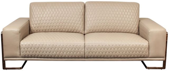 Michael Amini® Mia Bella Light Coffee/Rose Gold Leather Sofa-1