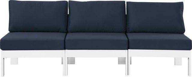 Meridian Furniture Nizuc 3-Piece Navy Outdoor Patio Modular Sofa-0