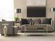 Caracole® Uptown Modern Just a Little Jazz Glass Top End Table with Jazzy Taupe Base-3
