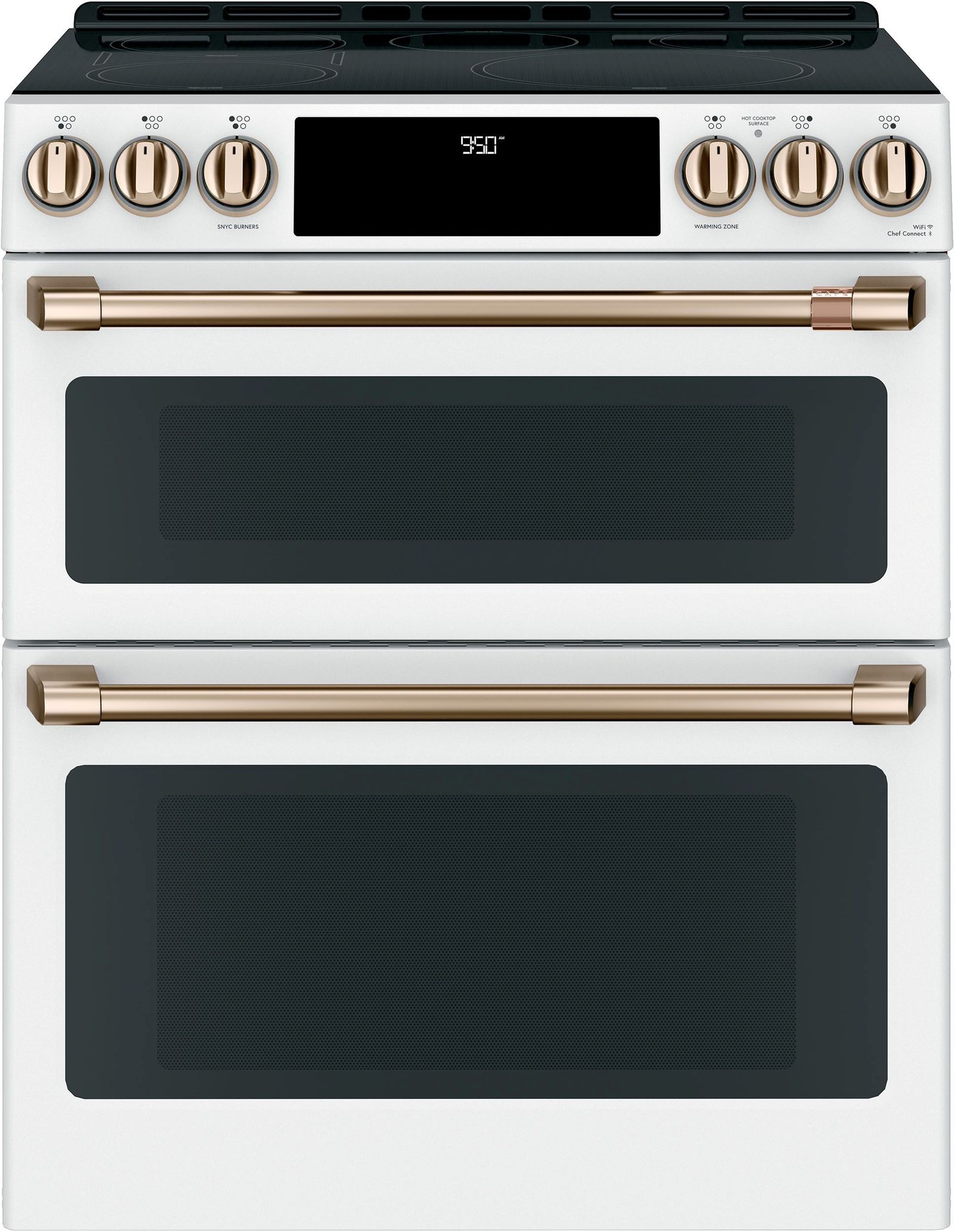 Café™ 30" Matte White Slide In Double Oven Induction Range