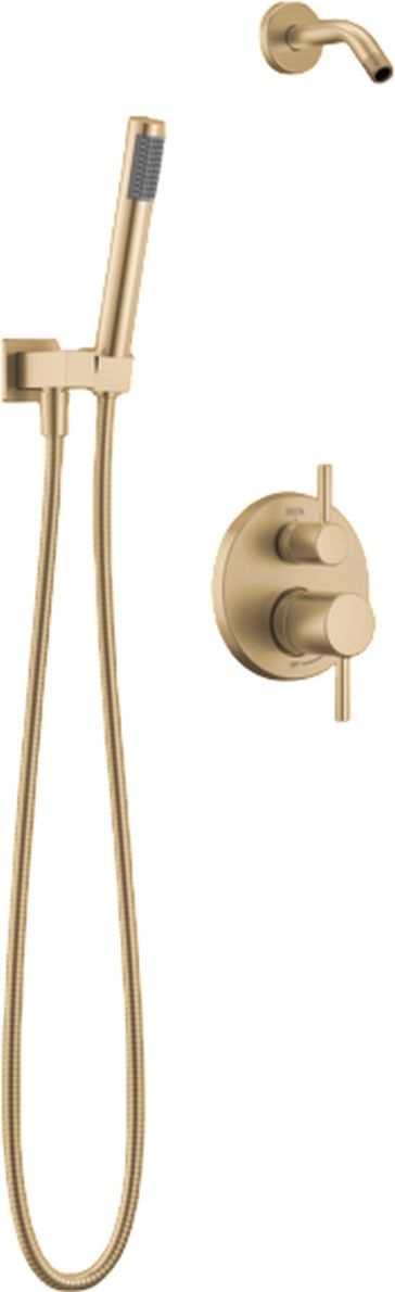 Delta Modern 14S Champagne Bronze Single Handle Lever Less Head Shower Trim and Hand Shower-0