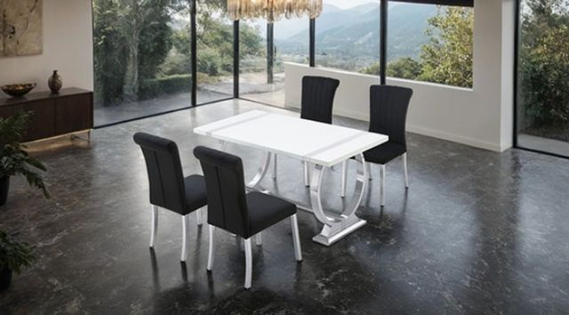 Furniture of America® Holstebro 2-Piece Silver/Black Side Chair-1