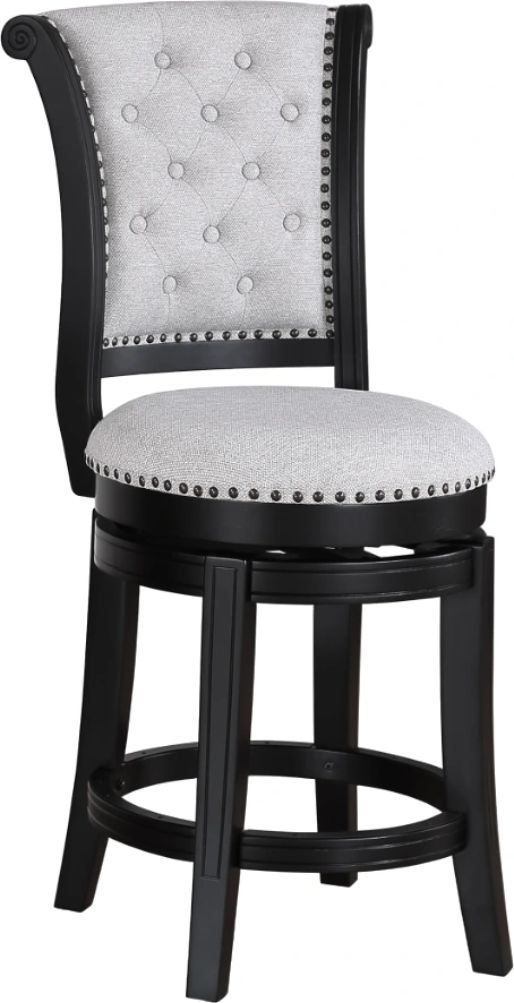 Crown Mark Granville Black/Dove Swivel Pub Stool-0