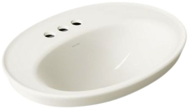 Kohler Serif® Biscuit 22.25" Oval Drop-In Bathroom Sink 3-Holes-0