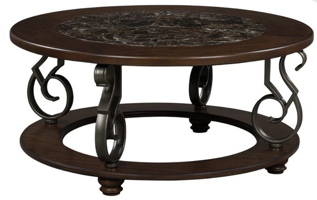 Signature Design by Ashley® Frallyn Dark Brown Round Cocktail Table-0