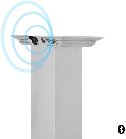 ZLINE 30" Stainless Steel Island Mounted Range Hood with CrownSound® Bluetooth Speakers-3
