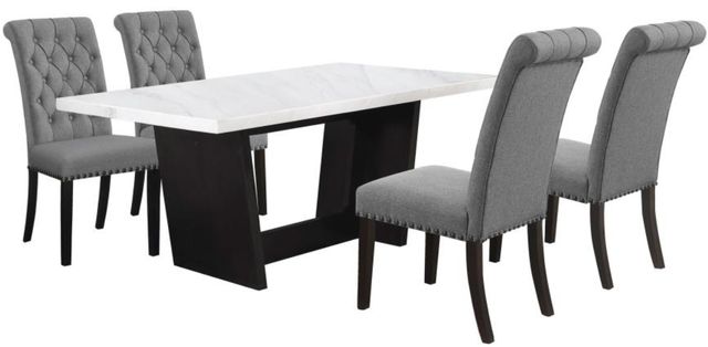 Coaster® Sherry 5-Piece Gray/Rustic Espresso Dining Set-0