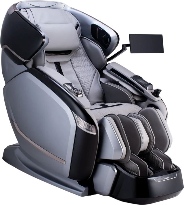 Cozzia® Quantum Matte Black/Silver Power Massage Chair-0