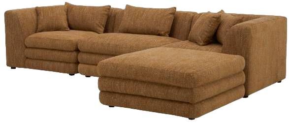Moe's Home Collection Lowtide Lounge 4-Piece Amber Glow Modular Sectional and Ottoman-2