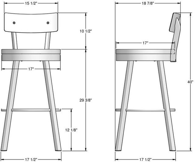 Amisco Customizable Lauren Swivel Spectator Stool-1