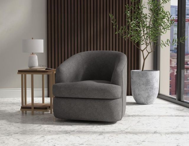 International Furniture Direct Tumbi Gray Swivel Accent Chair-2