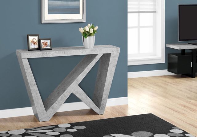 Monarch Specialties Inc. 48"L Cement Look Hall Console Table -3