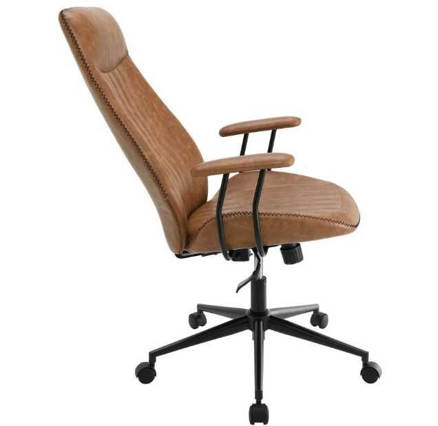 Coaster® Ranger Brown Upholstered Adjustable Home Office Desk Chair -5