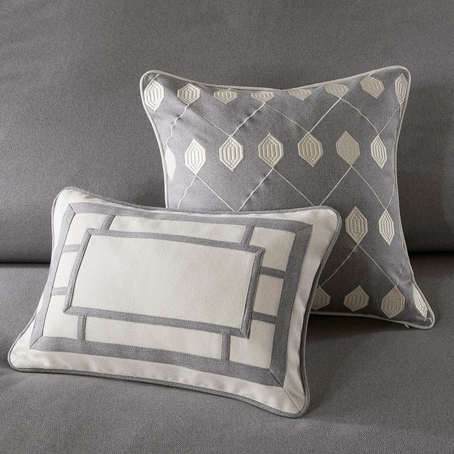 Olliix by Madison Park Signature Grey King Savoy Comforter Set-3