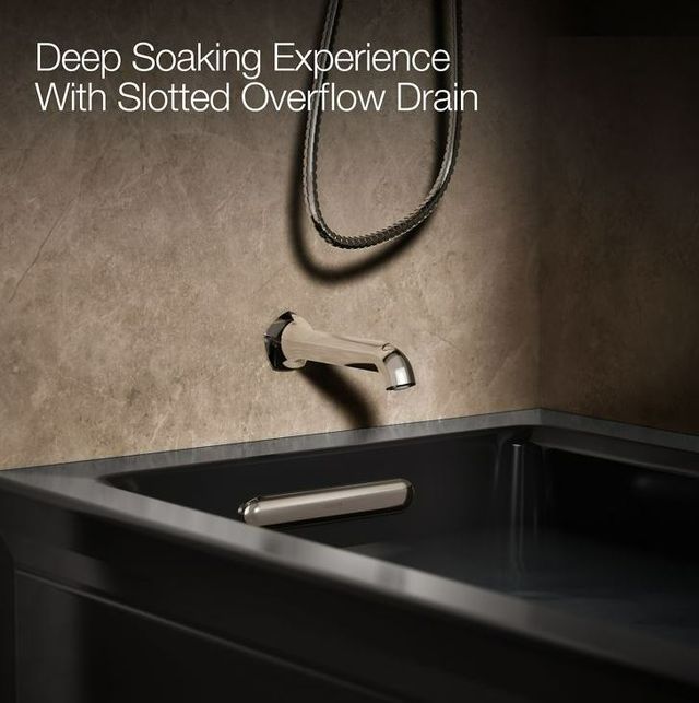 KOHLER® Archer® Black 60" x 30" Alcove Whirlpool Bath with Bask® Heated Surface - Left Drain-4