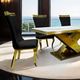 Furniture of America® Palazzo 7-Piece Gold Dining Table Set with Black Chairs-1