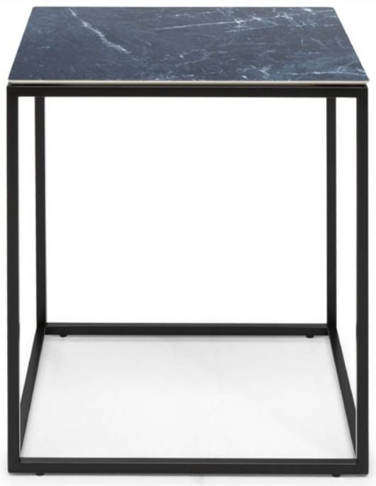 Natuzzi Editions Cabaret Blue Precious Sodalite Square Accent Table with Matte Coffee Base-0