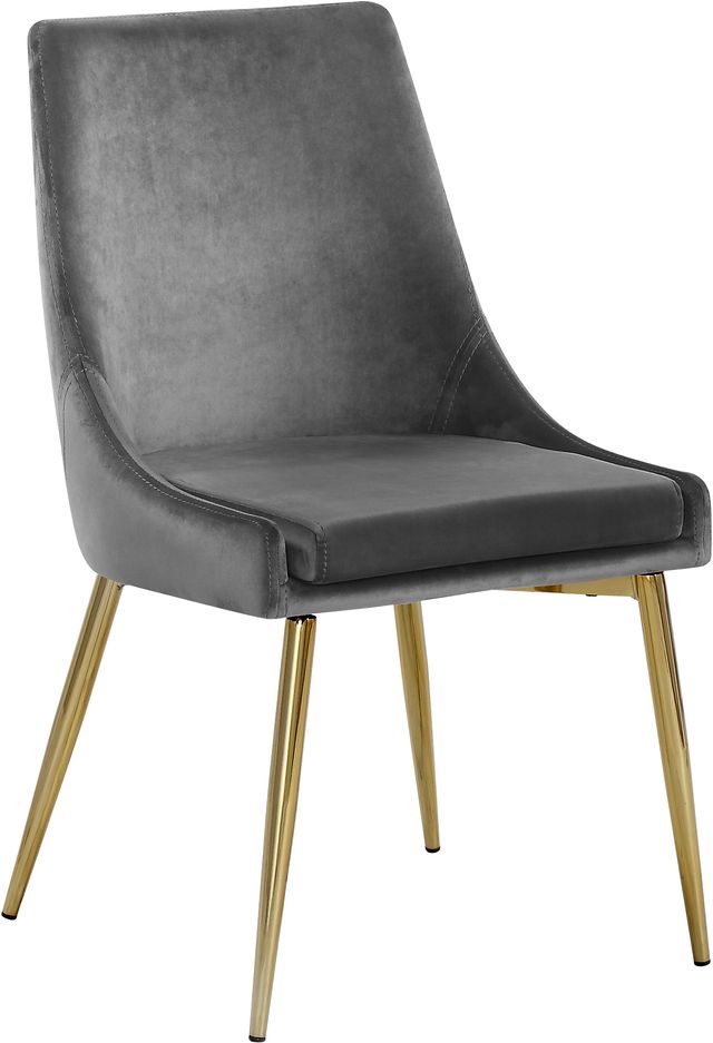 Meridian Furniture Karina Gray/Gold Velvet Dining Chair-0