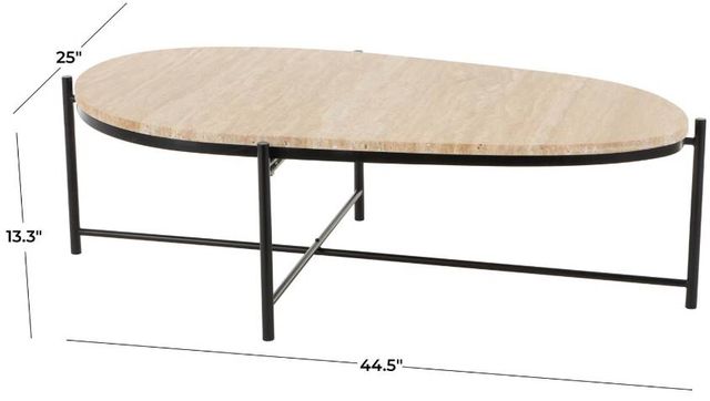 Deco Marche Beige Coffee Table with Black Support-3