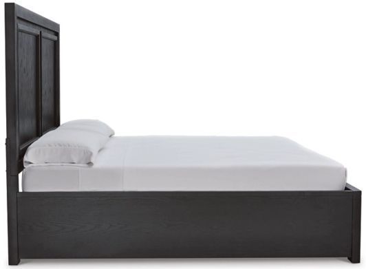 Grand lit  à rangement de Signature Design by Ashley® Wendora - Noir brossé/Gris poussiéreux Marron-5