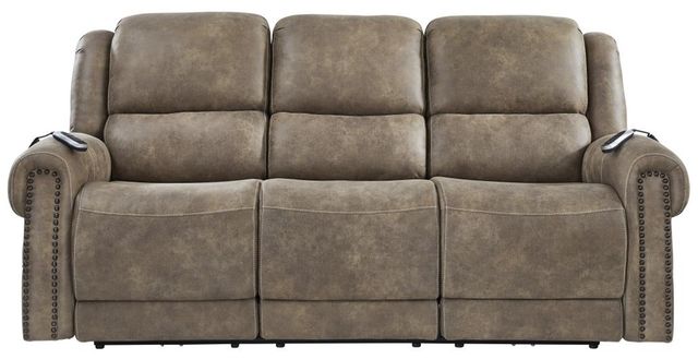 Corinthian Furniture Burr Ridge Hazelnut Power Reclining Sofa-0