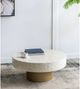 A & B Home Capella Cream Capiz Coffee Table with Gold Base -5
