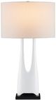 Currey & Company La Porta Glossy White/Black Table Lamp-2