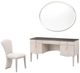 Michael Amini® Fantosini 3-Piece Silver Leaf Vanity Desk with Mirror and Chair Set -0