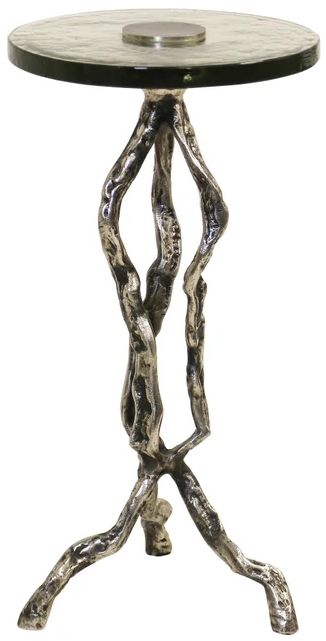 Stylecraft Natural Twig Glass Top Side Table-0