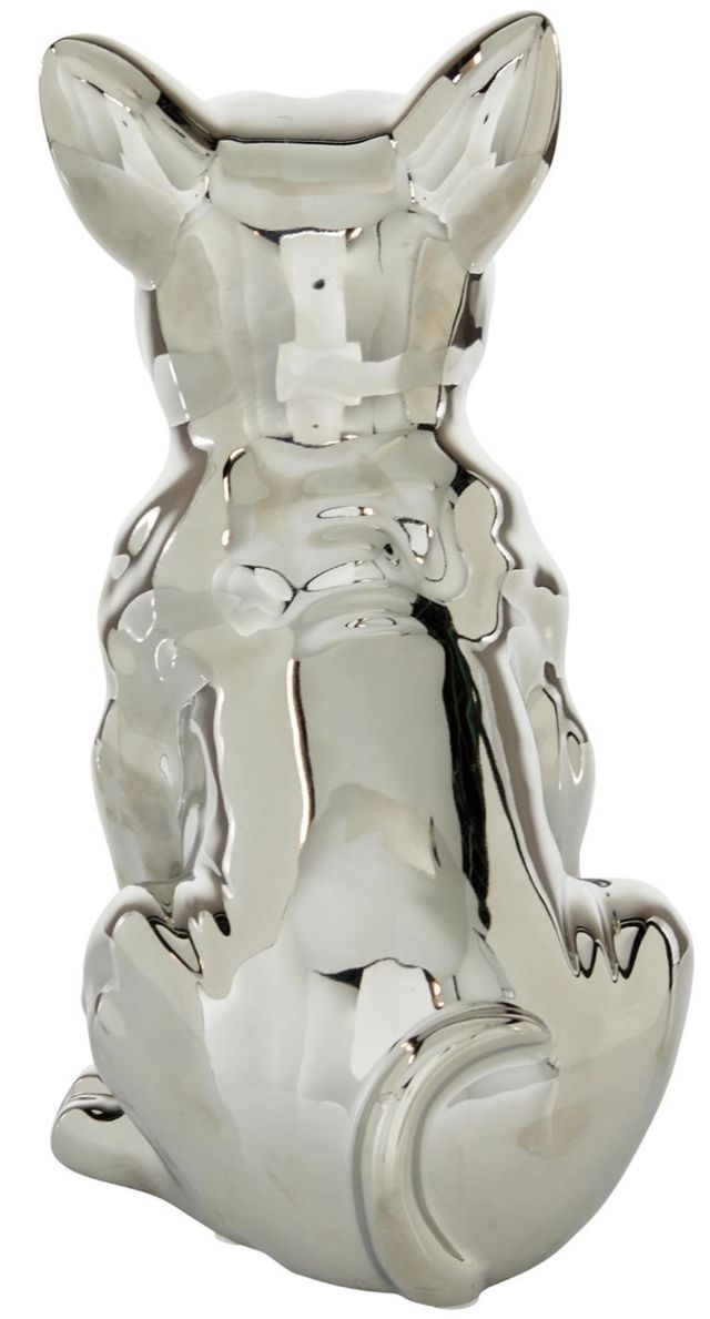 MA Enterprise CosmoLiving by Cosmopolitan Silver Bulldog Sculpture with Sunglasses-2