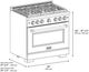 ZLINE Autograph Edition Paramount 36" 5.2 cu. ft. Black Stainless Steel with Champagne Bronze Helix Handle and Knob Accents Dual Fuel Range with 6 Burner Gas Cooktop and Electric Convection Oven-1