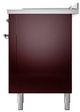 Ilve® Nostalgie II Noblesse 60'' Burgundy Pro Style Dual Fuel Range with Chrome Trim-3