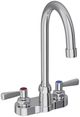 Elkay Chrome 4" Centerset Exposed Deck Faucet with 5" Gooseneck Spout and 2" Lever Handles-0